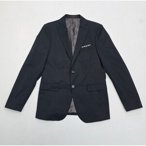 Zara Man Tailored Fit Navy Blue Micro Stripe Two Button Blazer Jacket Size 40